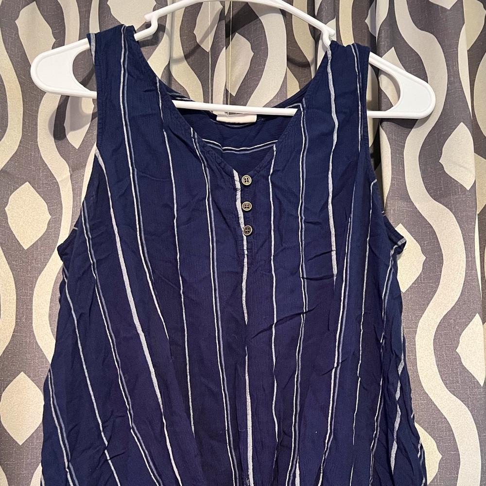 Blue striped tank top